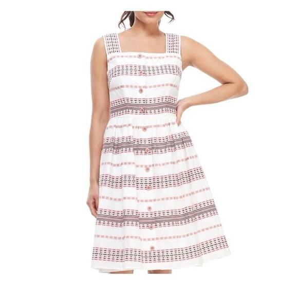 GAL MEETS GLAM Ashton Pink Striped Sleeveless Dress - Size 4 - Picture 1 of 9